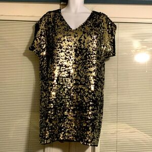 Boston Proper sequined disco shift party dress in L-XL